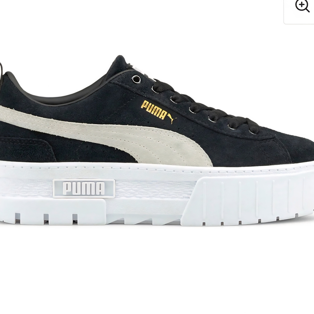PUMA Women's Black and Cream Platform Sneakers
